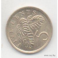 Республика Сингапур. 5 центов 1986, 1989. Щит выше щитодержателей. Лиана монстера деликатесная. Погодовка. Цена за одну монету.