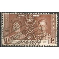 Золотой берег. Король Георг VI и королева Елизавета. 1937г. Mi#102.