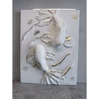 Панно, картина барельеф, Золотое течение, 2026