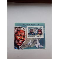 Марки  Коморы Лауреат Нобелевской премии Мира 1993 Н Мандела