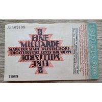 Werty71 ГЕРМАНИЯ 1 МИЛЛИАРД МАРОК 1923 банкнота 1000000000 ДЮССЕЛЬДОРФ