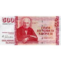 Исландия 500 крон образца 2001 года UNC p58a(3)