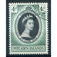 Британские колонии - Острова Питкерн - 1953г. - коронация королевы Елизаветы II - 1 марка - полная серия, гашёная [Mi 19]. #2-Bc-50-A-1