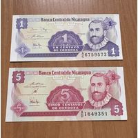 Банкнота Никарагуа  1 и 5 центов