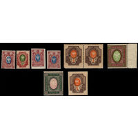 РСФСР 1918-1919. Повторный выпуск. СК R1 (сдвиг), R2, R3, 146-I, R4 (пара), R5, R6, R7 (сдвиг).