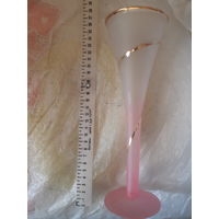 Бокал фужер матовое стекло позолота винтаж