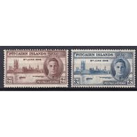 112.BrKS. Великобритания. Колонии. Питкэрн. Победа во Второй Мировой Войне. Георг VI. 1946 г. Полная серия. Mi.##11-12.