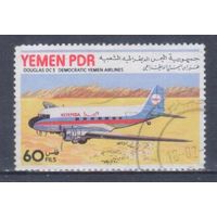 [757] Йемен 1981. Авиация.Самолет. Гашеная марка.