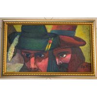 Акулов В.И. " Вольные люди", 2006 г. ДВП, масло. Размеры: 37х65 см.