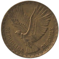 Республика Чили. 10 сентесимо 1965. Фауна. Кондор.