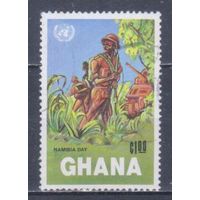 [1043] Гана 1984. Армия.Солдаты.Танк. Гашеная марка.