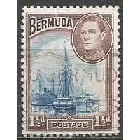 Бермуды. Король Георг VI. Гавань в Гамильтоне. 1938г. Mi#102.