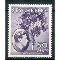 Британские колонии - Сейшелы - 1938/49г. - король Георг VI, ландшафты, пальмы, 50 с - 1 марка - MLH [Mi 137]. #3-WB-88-A-1