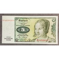 Банкнота 5 марок 1980 год. ФРГ. С рубля без МЦ. НЕ БЫЛА В ОБОРОТЕ
