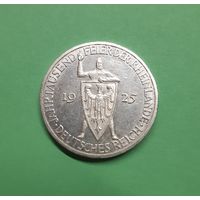 Германия. 3 рейхсмарки. 1925 год. Веймар. Тысячелетие Рейнланда. Редкая! Серебро