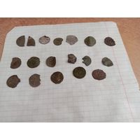 Лот монет билона и серебра для реставрации