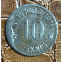 Монета 10 пфеннигов 1918 год. Коблер. Веймарская республика