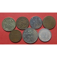 Весь мир без Европы, 7 разных монет из 7 стран - 2