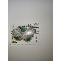Марки СССР 1990 г. Ушастая сова 35к.