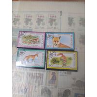 Марки Монголии. Лисы