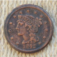 США 1 цент 1842 года. Предложи свою цену или обмен!