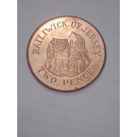 Джерси 2 пенса 2008 года .