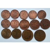 Монеты, Германия, 14 штук.