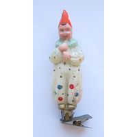 Все лоты с рубля.Елочная игрушка Арлекин,Клоун,прищепка,не частый раскрас.СССР