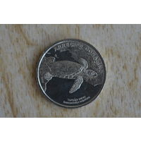 Коста-Рика 50 колонов 2023  Коралловый риф.Морская черепаха Хоксбилл