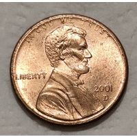 США 1 цент, 2001 Цент Линкольна Отметка монетного двора: "D" - Денвер (2-14-198)