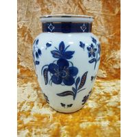 Ваза кобальтовые Цветы, высота 24 см. ЛФЗ, СССР