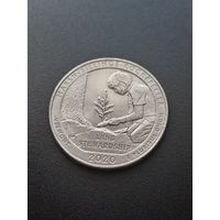 США 25 центов 2020 г. D - Национальный исторический парк Рокфеллера. Вермонт