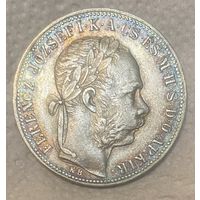Монета 1 форинт 1884 год. Австро-Венгрия.