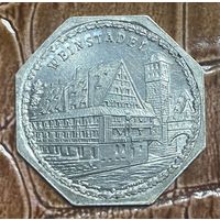 Германия Нюрнберг нотгельд 20 пфеннигов 1921 год. Вайнштадель. трамвайный жетон