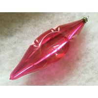 Ёлочная игрушка алая Мечта, стекло. СССР
