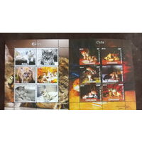 СЕРИЯ БЛОКОВ  СОБАКИ КОШКИ  фауна   MNH