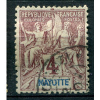 Французские колонии - Майотта - 1892/99г. - аллегория, 4 с - 1 марка - гашёная [Mi 3]. #4-W1-125-A-1