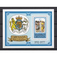 16.BrKS. Великобритания. Колонии. Антигуа. Серебряный юбилей Елизаветы II. Надпечатка. Королевский визит 1977 г. 5 $. Mi.#856. Block 66. MNH.