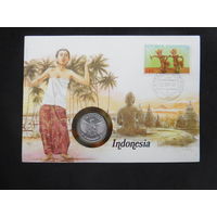 Индонезия 50 сенов 1961 г конверт первого дня КПД