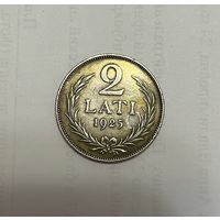 Монета. 2 лата, 1925 г.