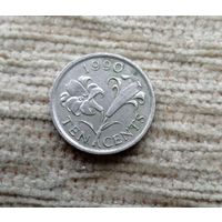 Werty71 Бермуды Бермудские острова 10 центов 1990 Лилия