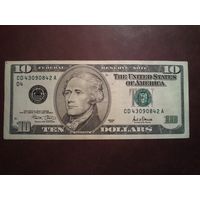 США 10 долларов  2001 г.Серия CD-A.Состояние VF.