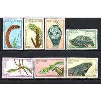 Рептилии Камбоджа 1988 год серия из 7 марок