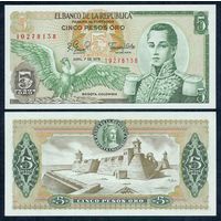 Колумбия 5 песо 1979 год, UNC
