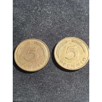 ФРГ 5 пфеннигов 1987 F G