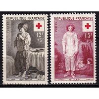 Франция 1956 Красный Крест Живопись Антуан Ватто Луи Ленэн 2 марки MNH
