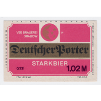 Этикетка пива Deutscher Porter Германия М478
