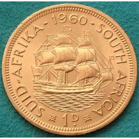 ЮАР. 1 пенни 1960 год  KM#46  Тираж: 5.106.000 шт