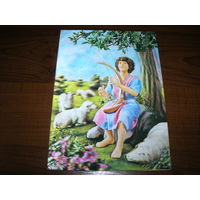 Пастушок. Стерео открытка. 1978 год Япония Токио подписана