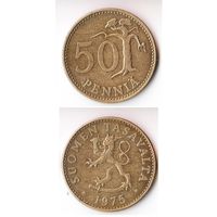 50 пенни Финляндия 1975 года